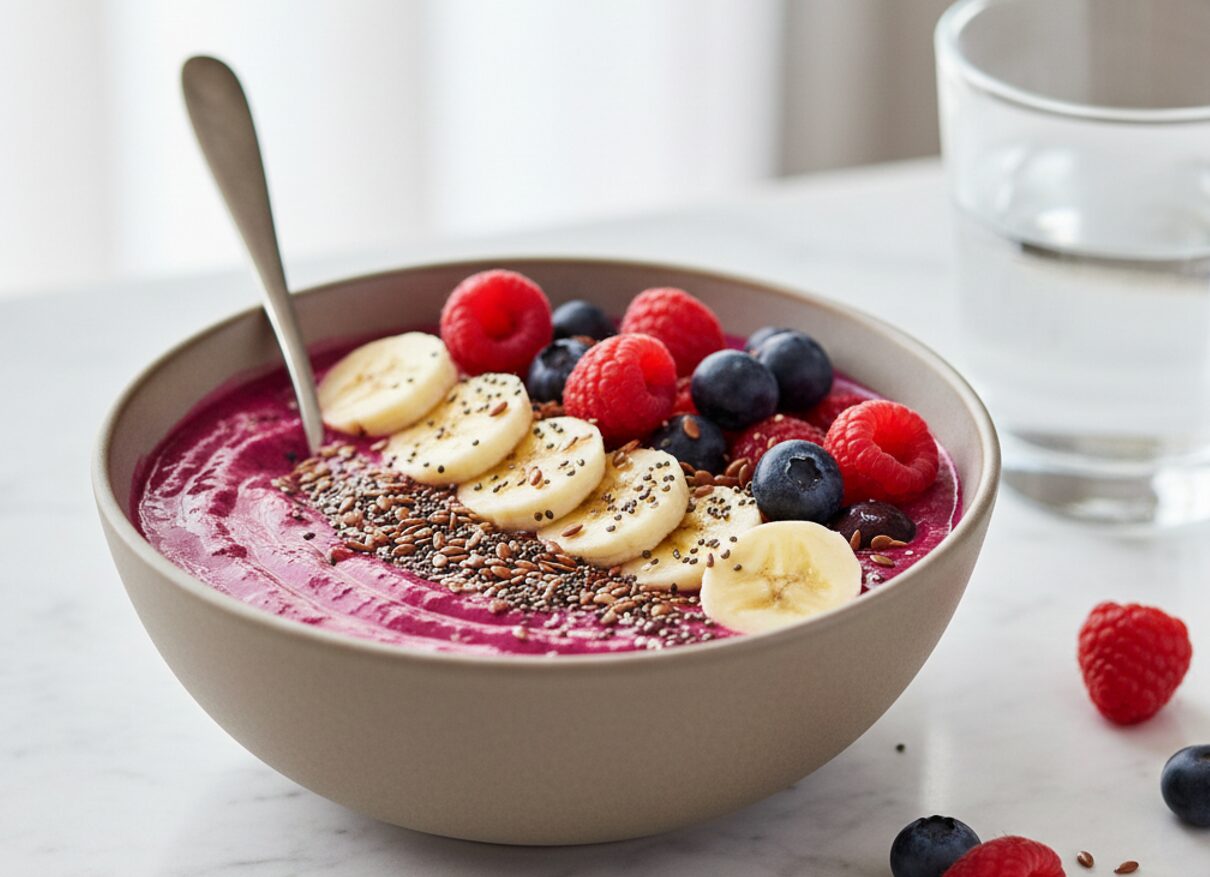 Смузі-боул з бананом та ягодами