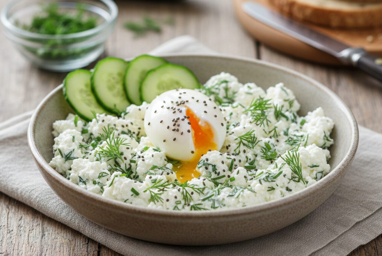 Сирна паста з зеленню та огірком